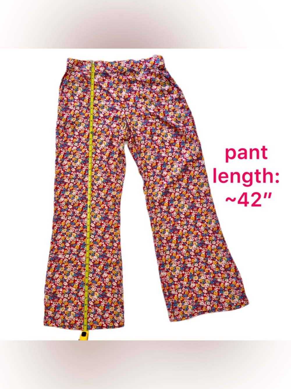 Mango MNG multicolored floral print wide leg pants US Women’s XL EUC - Picture 5 of 10